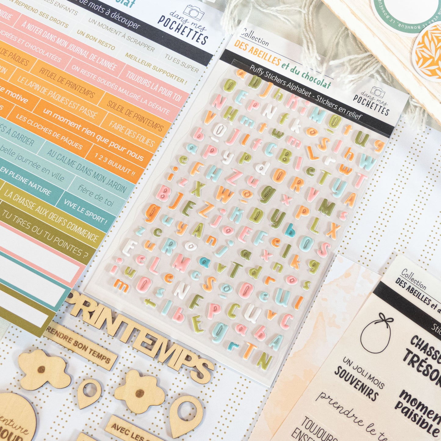 Stickers Puffy - Alphabets - Des abeilles et du chocolat