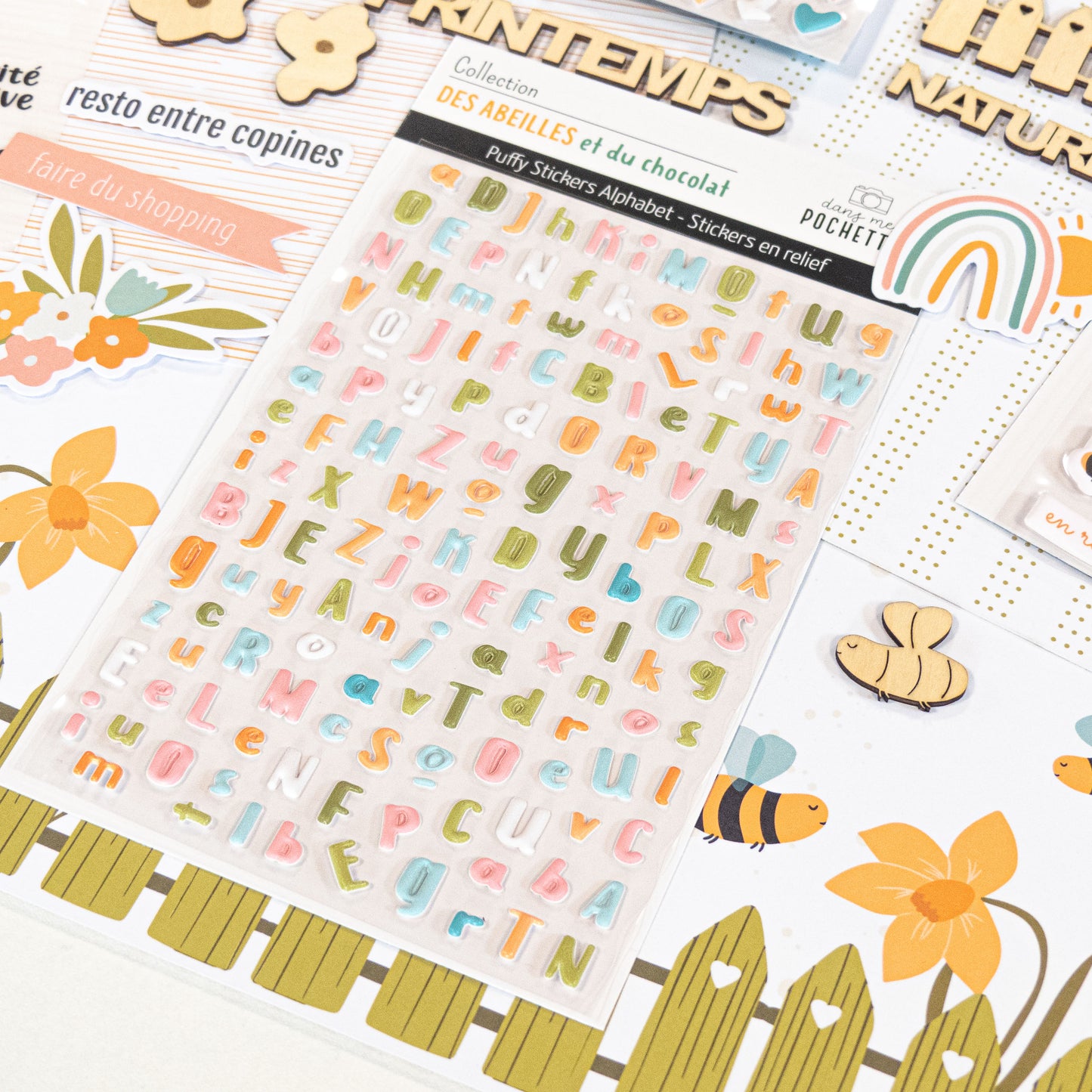 Stickers Puffy - Alphabets - Des abeilles et du chocolat