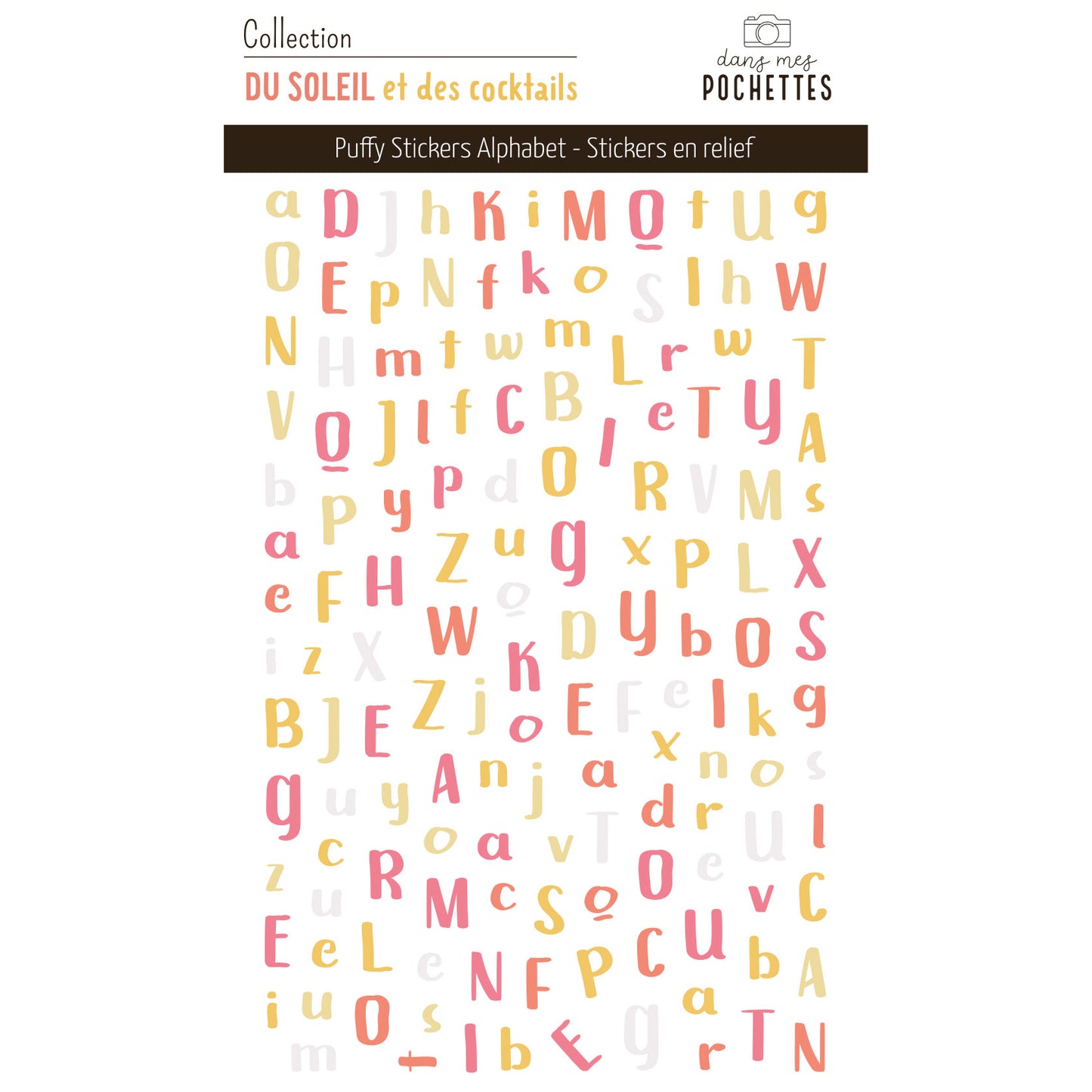 Stickers Puffy - Alphabets - Du soleil et des cocktails