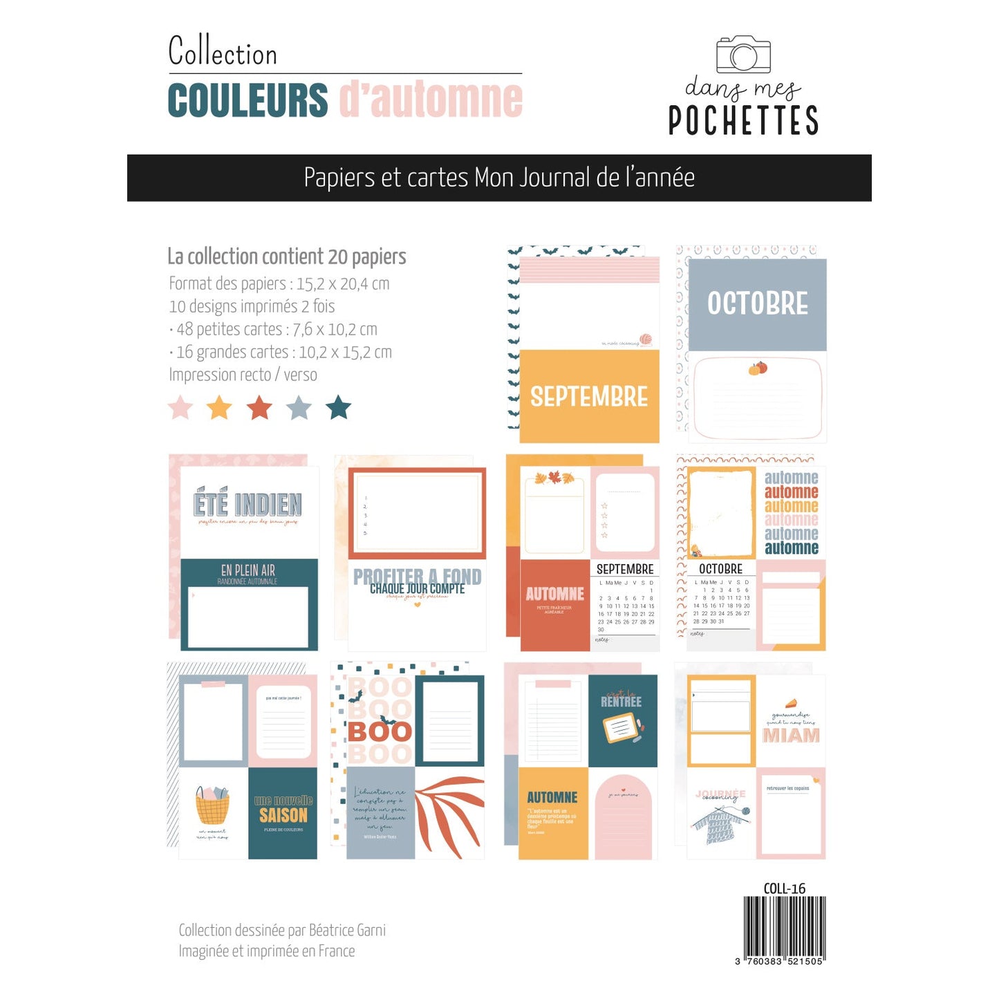 » Cartes Project Life - Couleurs d'automne (offert)