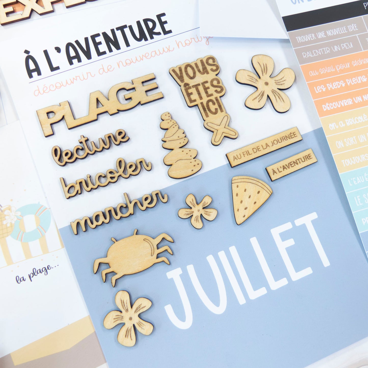 Embellissements en bois - Un bikini et des smoothies