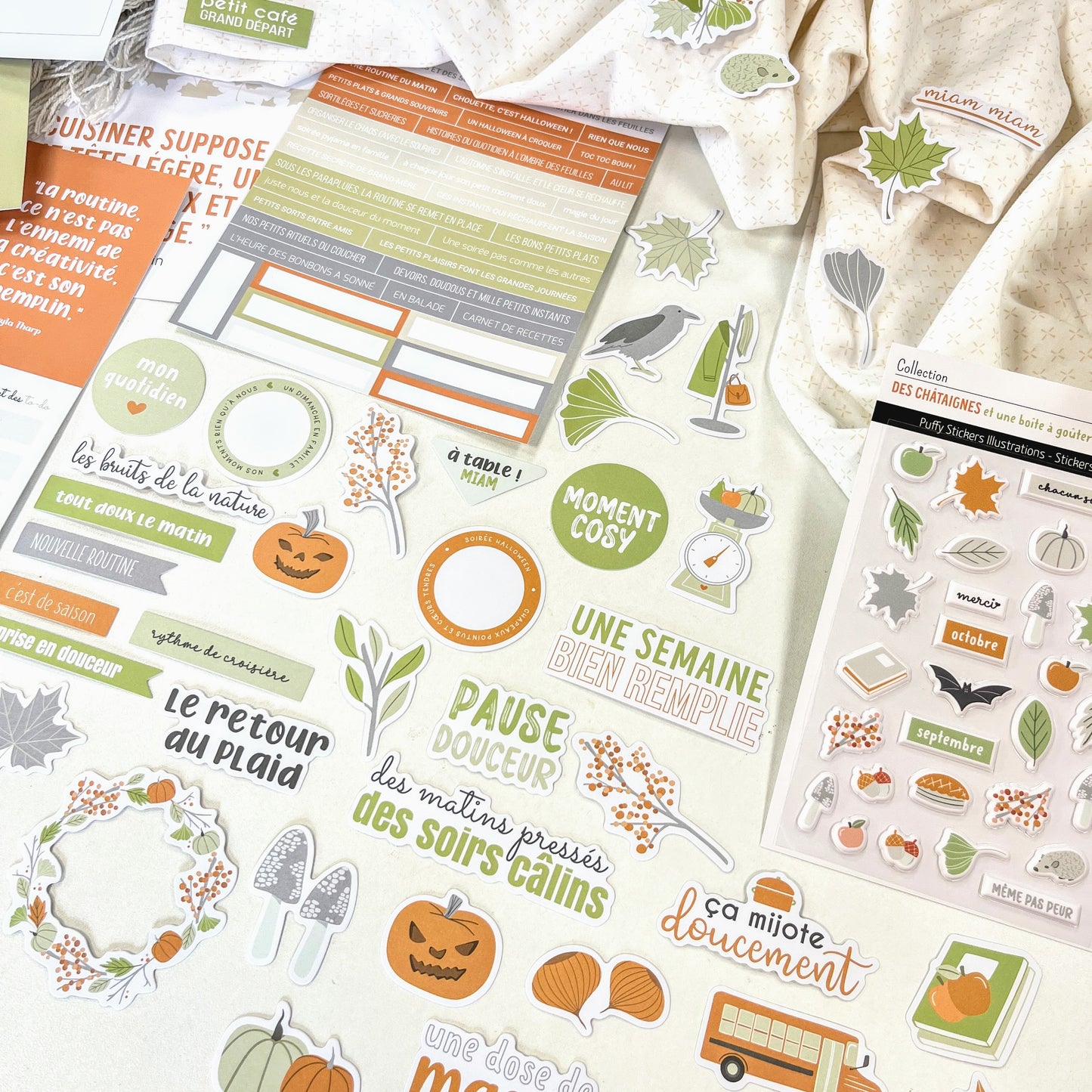 Kit Scrapbooking - Des châtaignes et une boîte à goûter