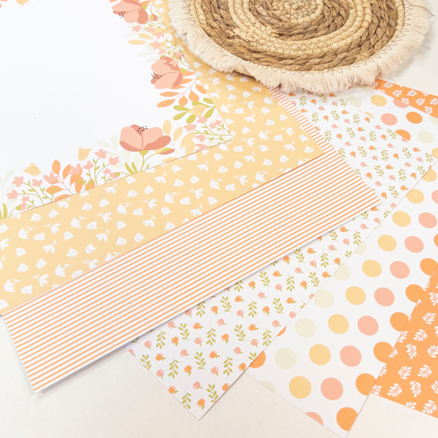 Papiers de scrapbooking imprimés - Des coquelicots et une pomme d'amour