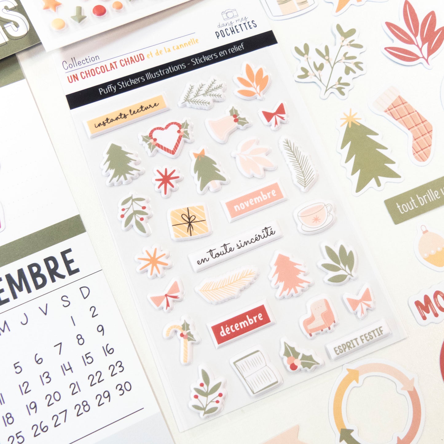 Stickers Puffy - Illustrations - Un chocolat chaud et de la cannelle