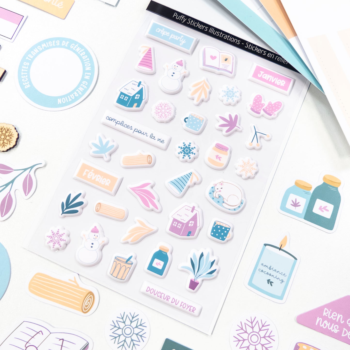 Stickers Puffy - Illustrations - Des crêpes et des paillettes