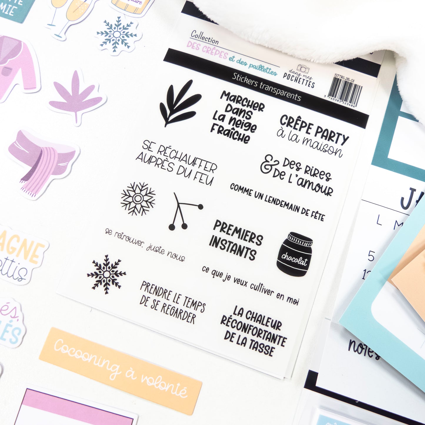 Stickers transparents - Des crêpes et des paillettes