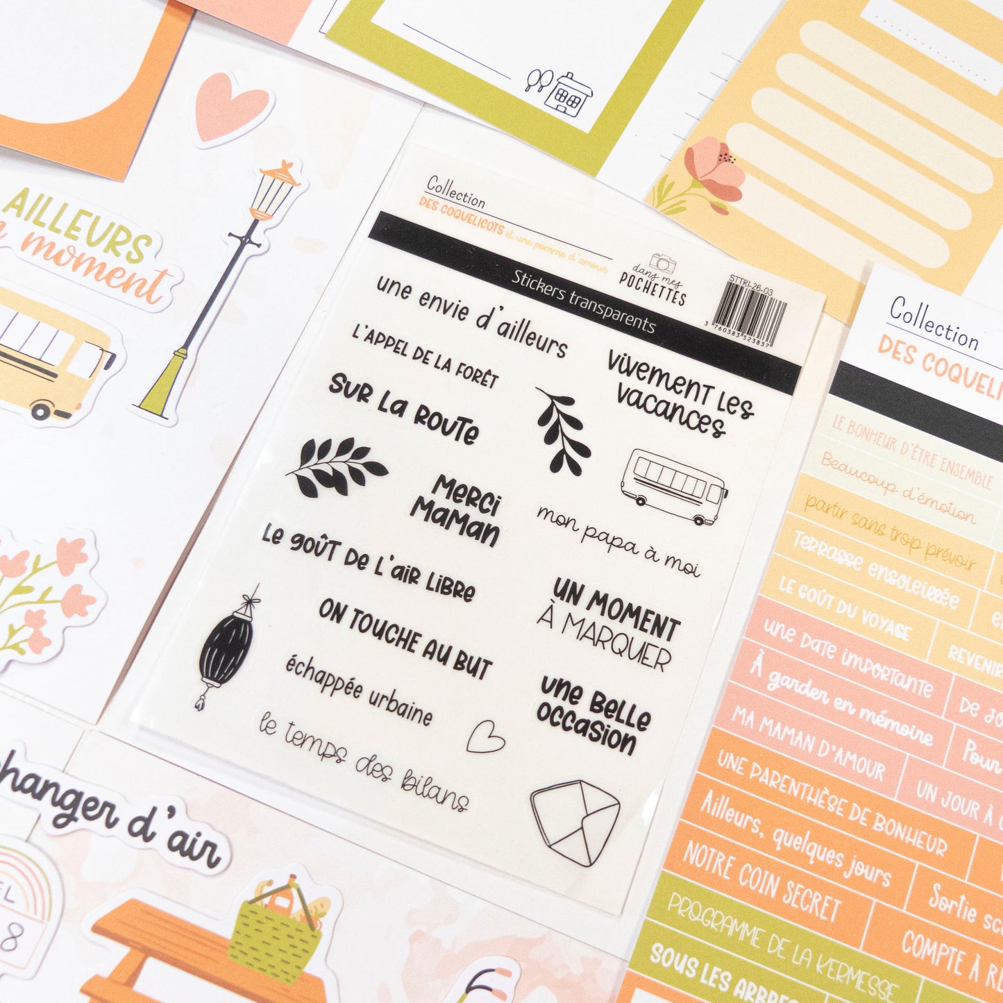 Stickers transparents - Des coquelicots et une pomme d'amour