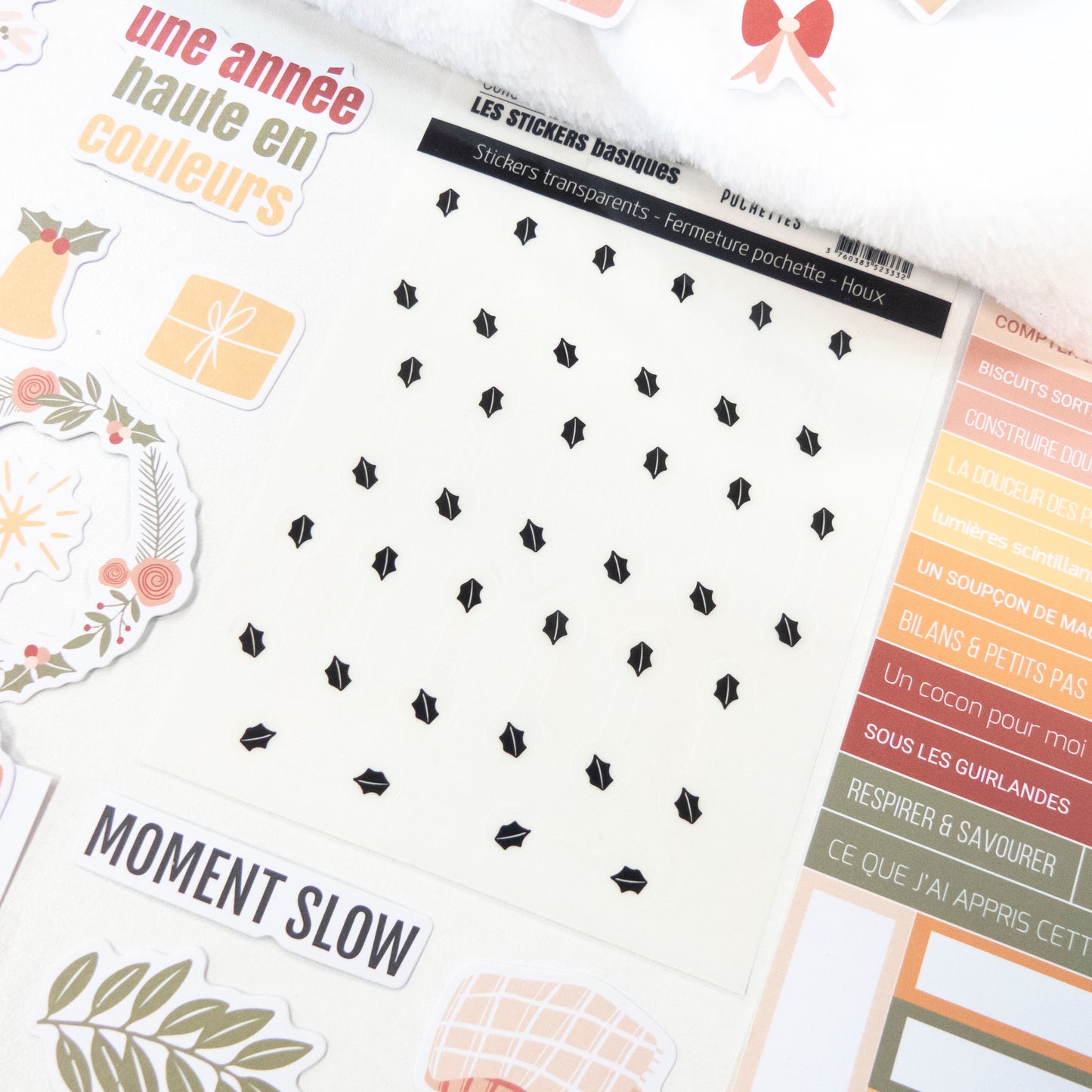 Stickers transparents - Fermeture pochette - Houx