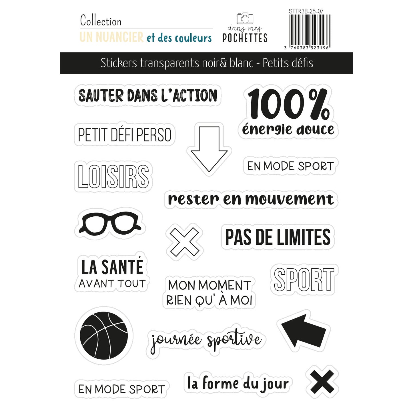 Stickers transparents - Petits défis - Noir & Blanc