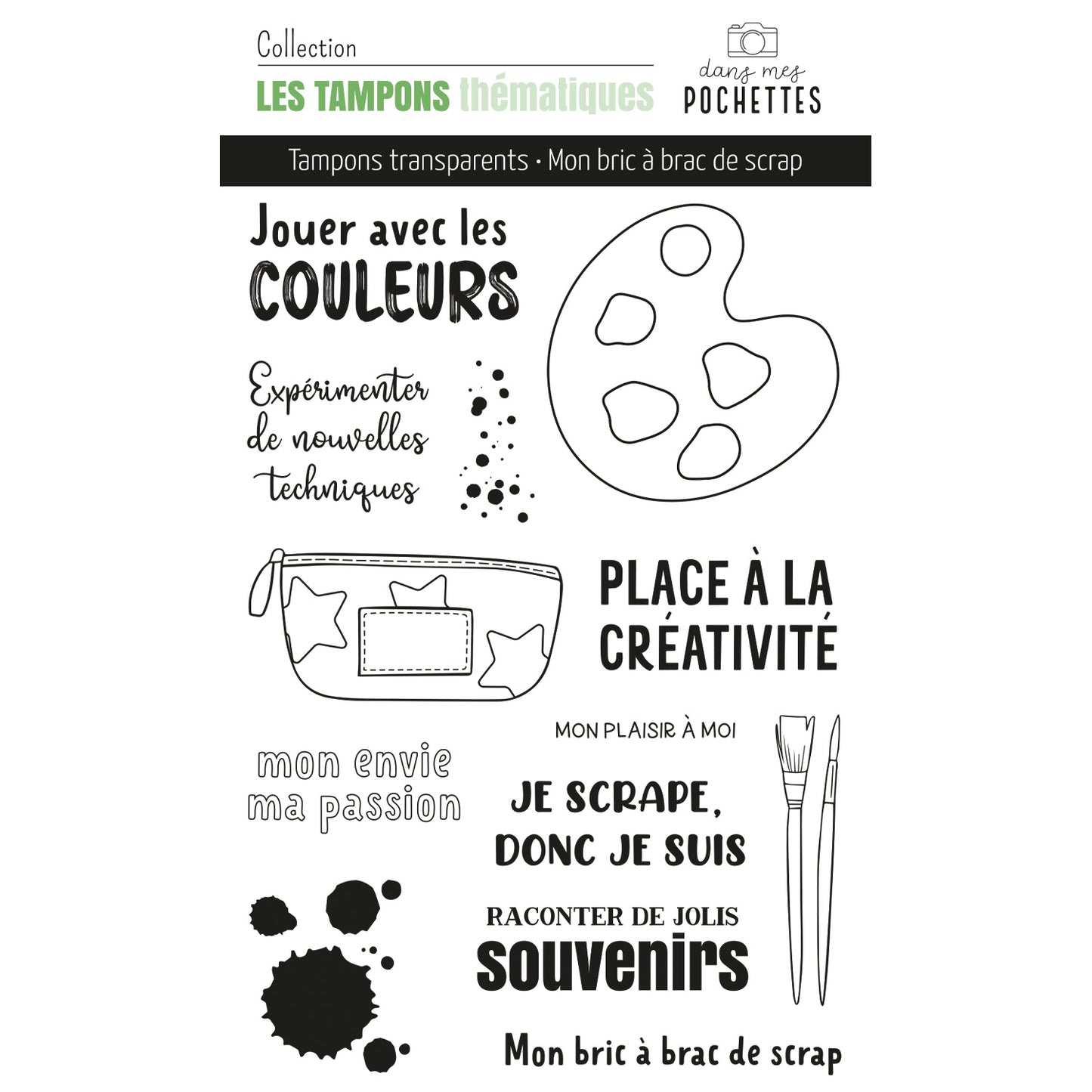 Planche de tampons clear - Mon bric à brac de scrap