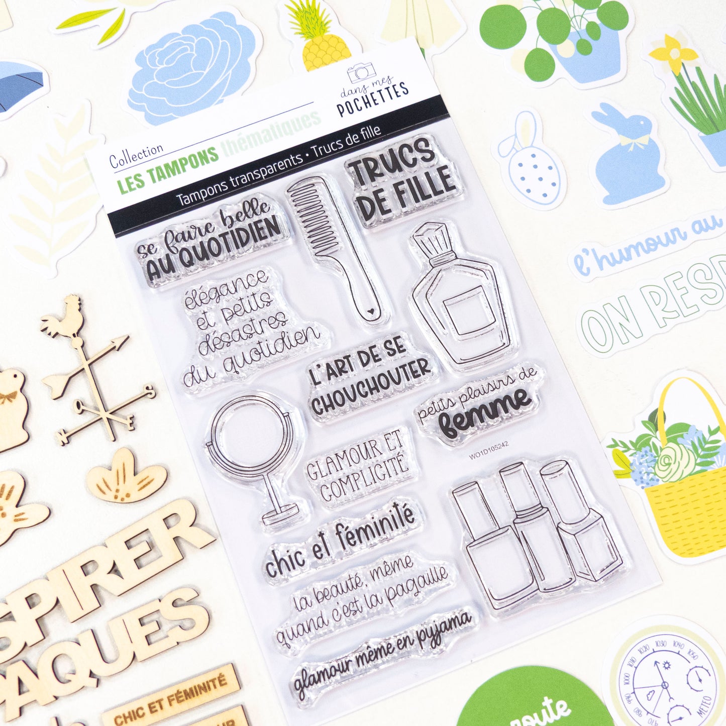 Planche de tampons clear - Trucs de fille
