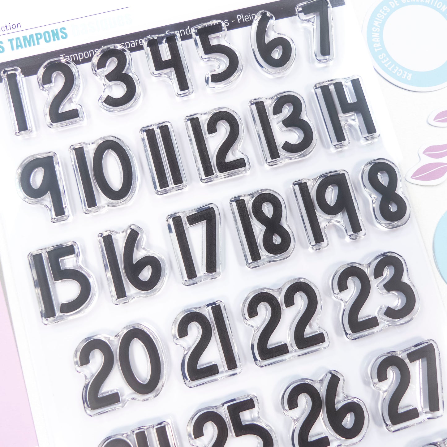 Planche de tampons clear - Grandes Chiffres - Pleins