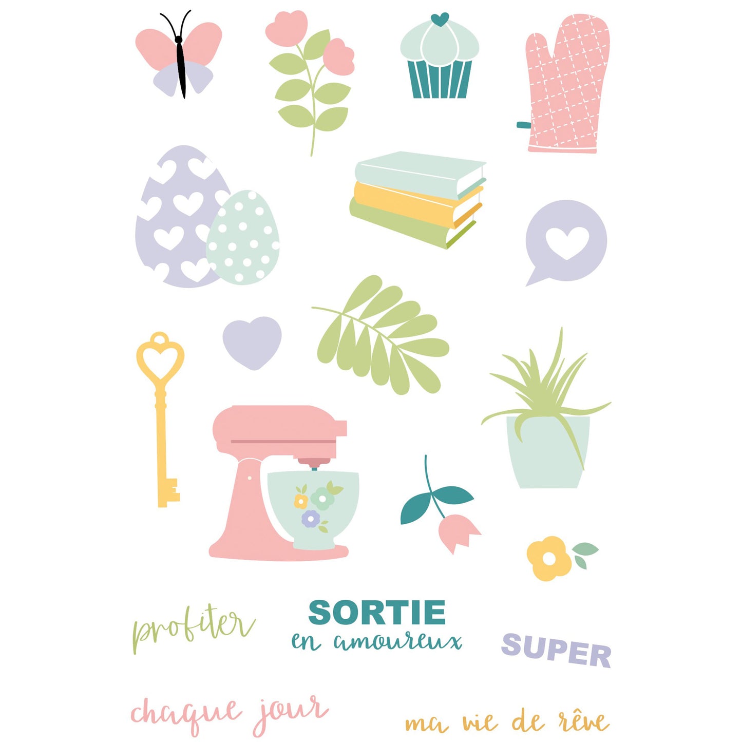 Stickers couleur - Printemps Gourmand
