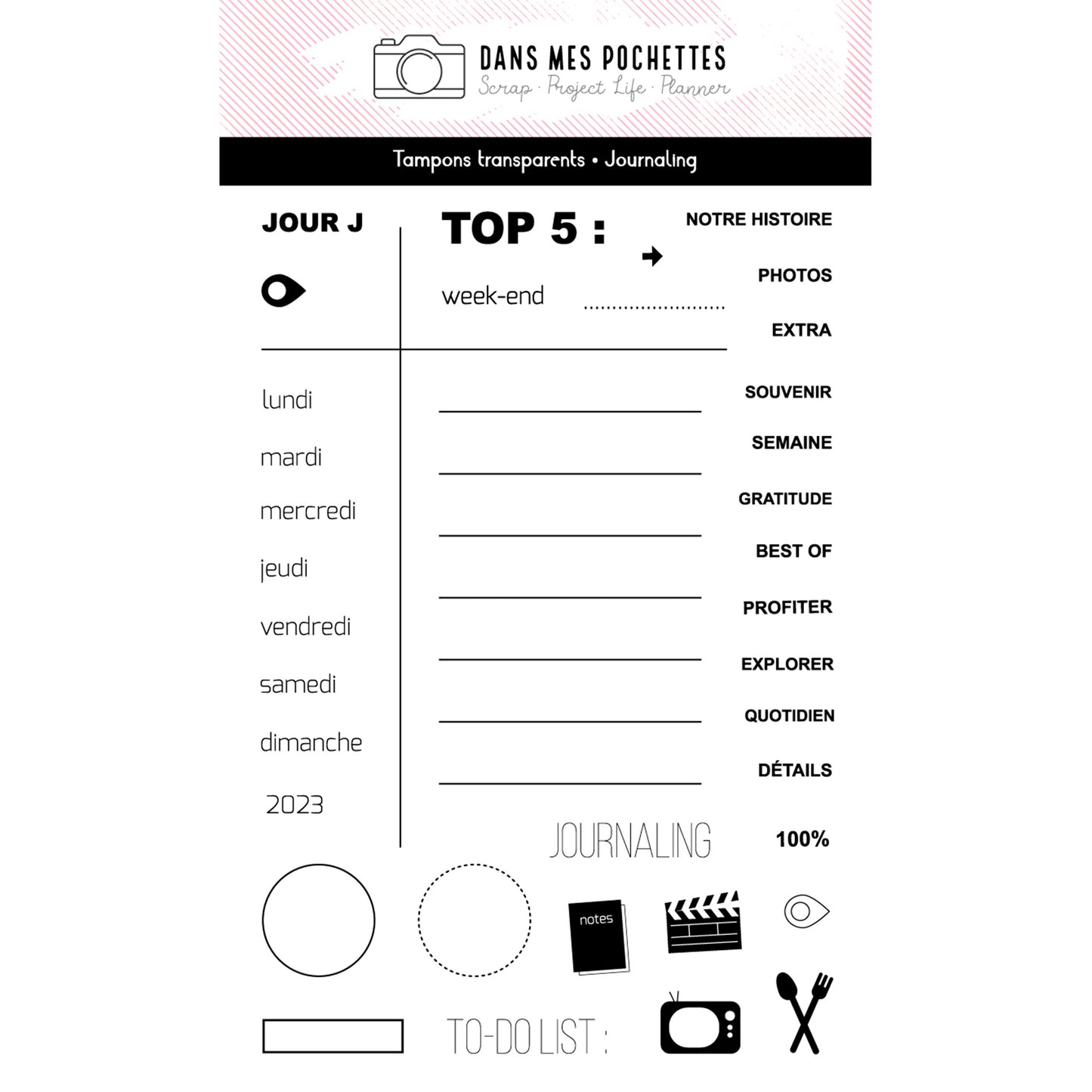 Tampons transparents - Journaling