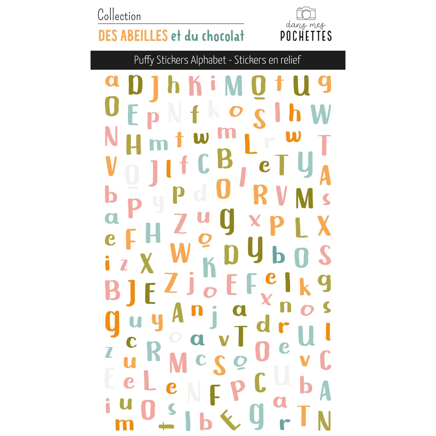 Stickers Puffy - Alphabets - Des abeilles et du chocolat