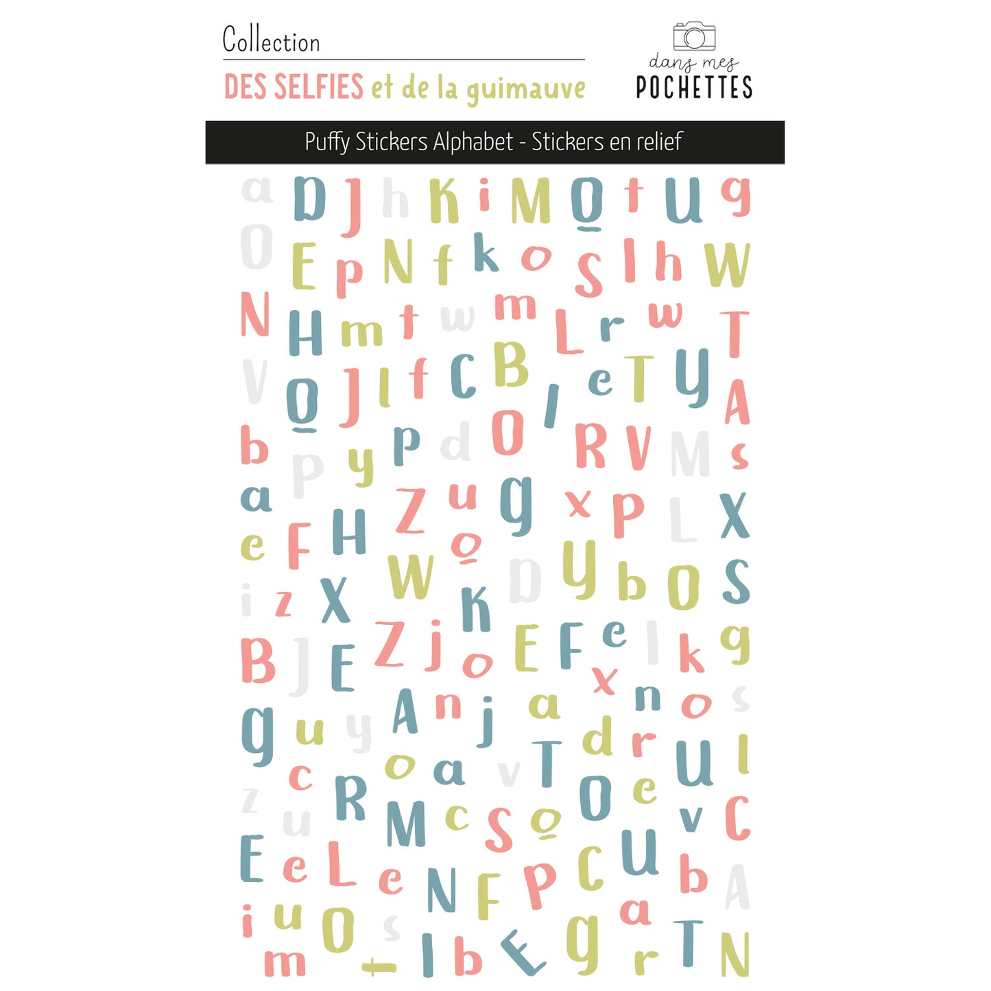 Stickers Puffy - Alphabets - Des selfies et de la guimauve