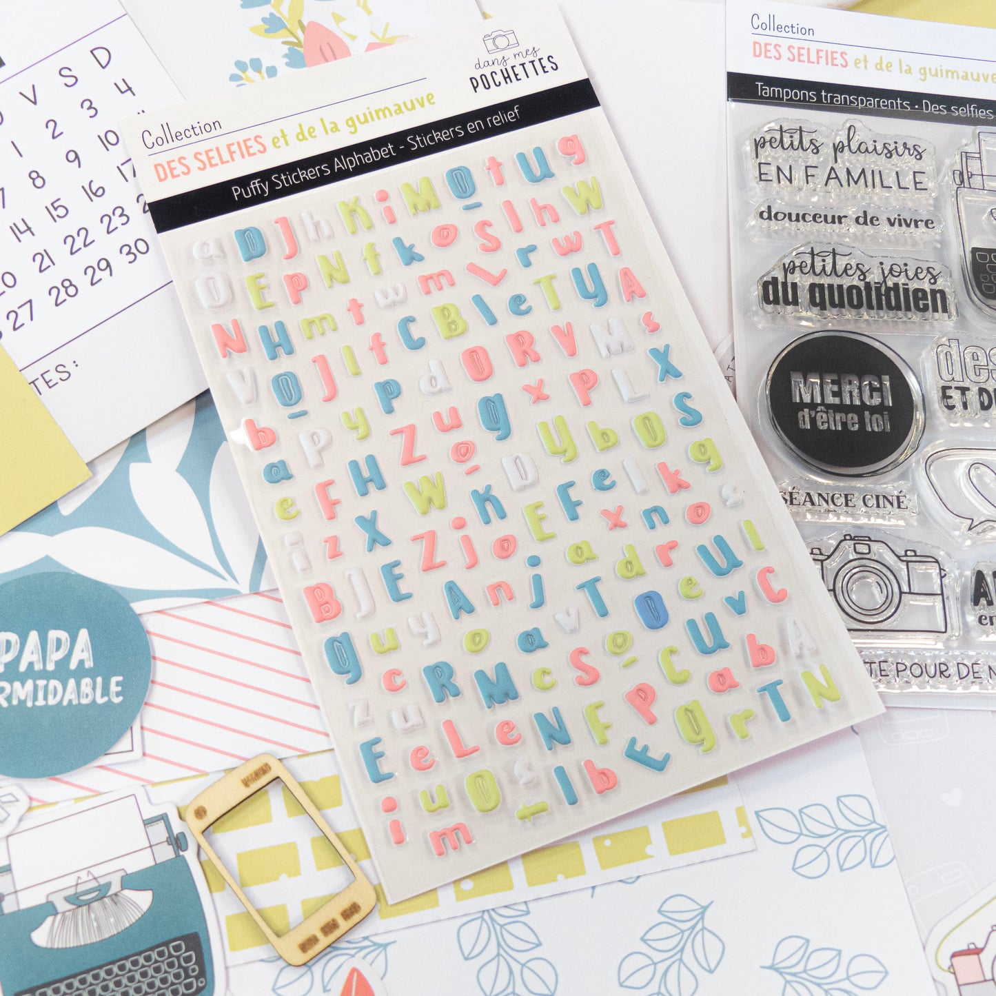 Stickers Puffy - Alphabets - Des selfies et de la guimauve