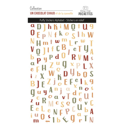 Stickers Puffy - Alphabets - Un chocolat chaud et de la cannelle