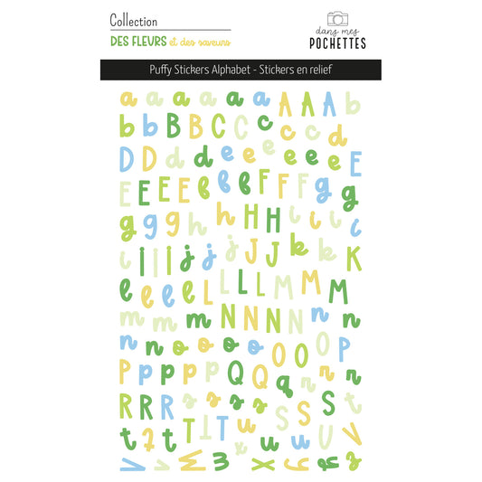 Stickers Puffy - Alphabets - Des fleurs et des saveurs