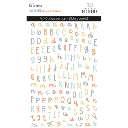 Stickers Puffy - Alphabets - Un bikini et des smoothies