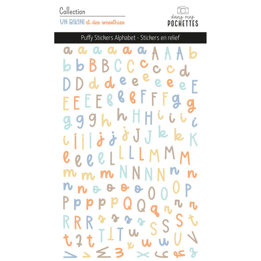 Stickers Puffy - Alphabets - Un bikini et des smoothies