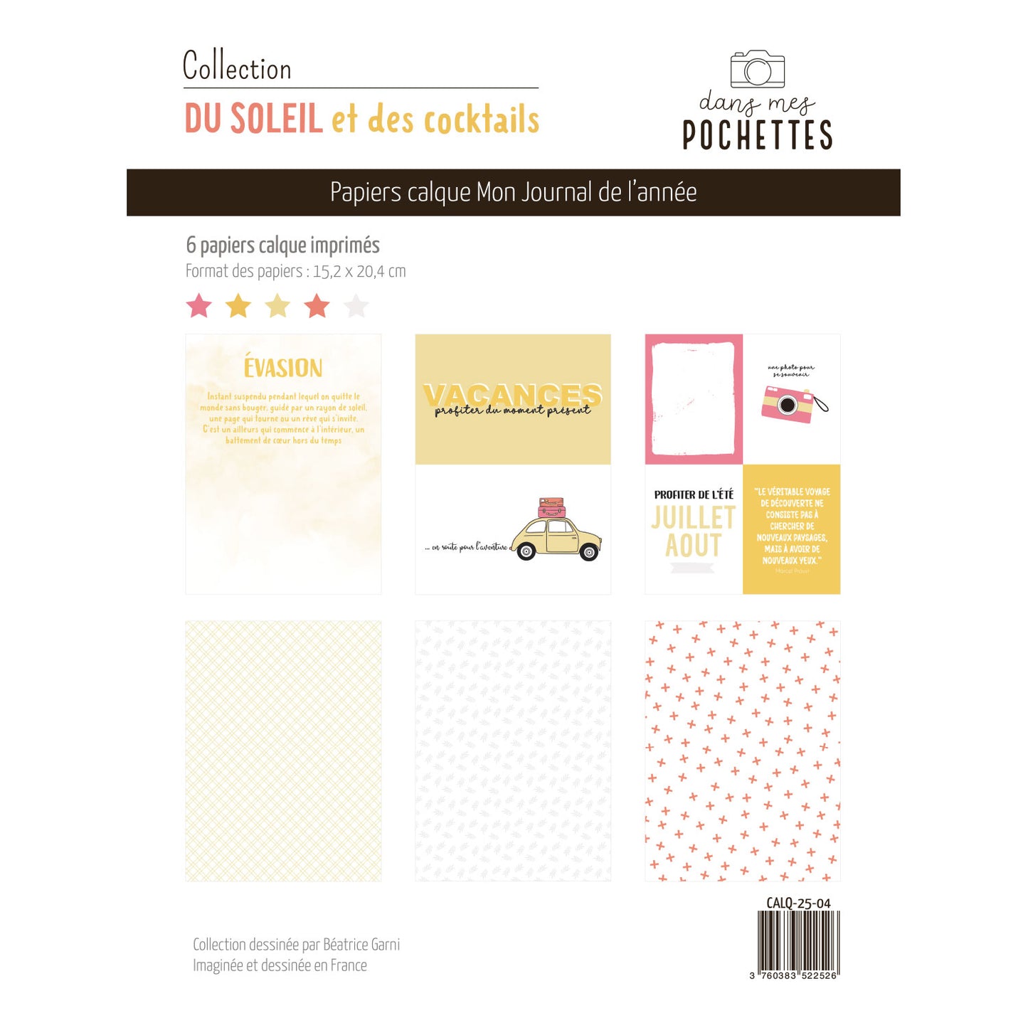 Assortiment de papiers calque - Du soleil et des cocktails