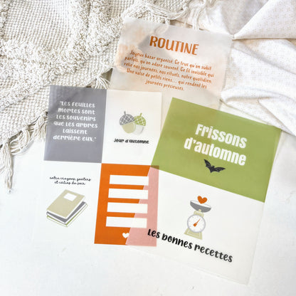 Assortiment de papiers calque - Des châtaignes et une boîte à goûter