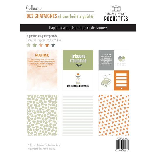 » Assortiment de papiers calque - Des châtaignes et une boîte à goûter (offert)