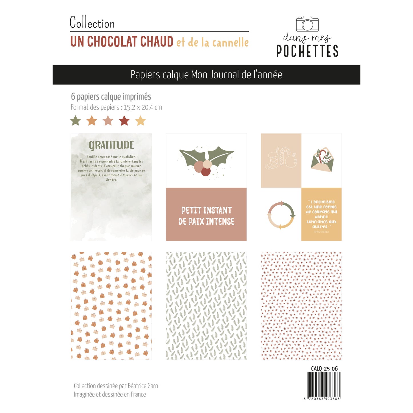 Assortiment de papiers calque - Un chocolat chaud et de la cannelle