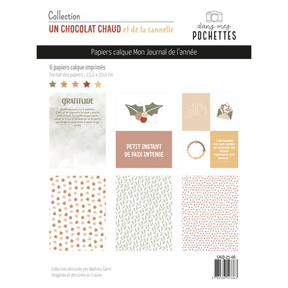 Assortiment de papiers calque - Un chocolat chaud et de la cannelle