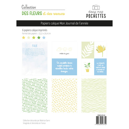 Assortiment de papiers calque - Des fleurs et des saveurs