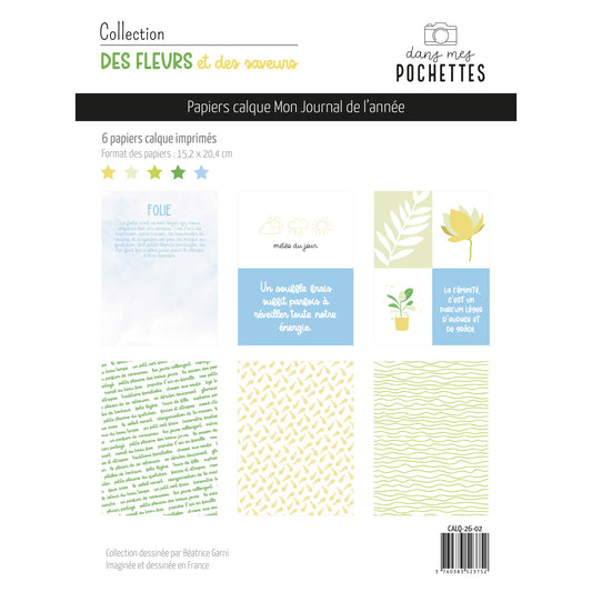 Assortiment de papiers calque - Des fleurs et des saveurs