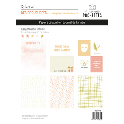 Papiers calque imprimés - Des coquelicots et une pomme d'amour