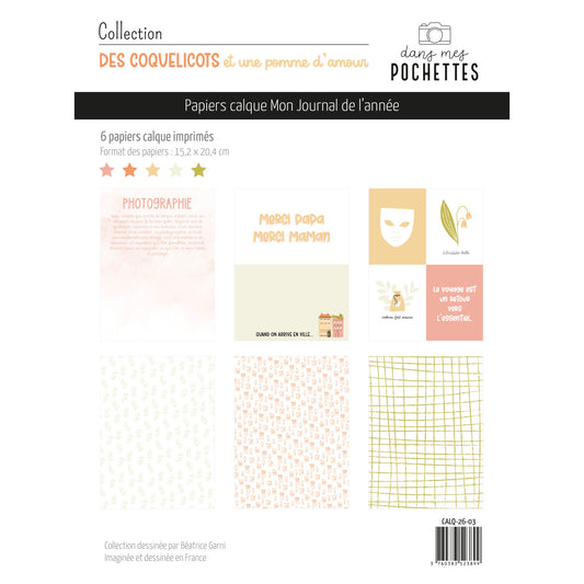 Papiers calque imprimés - Des coquelicots et une pomme d'amour