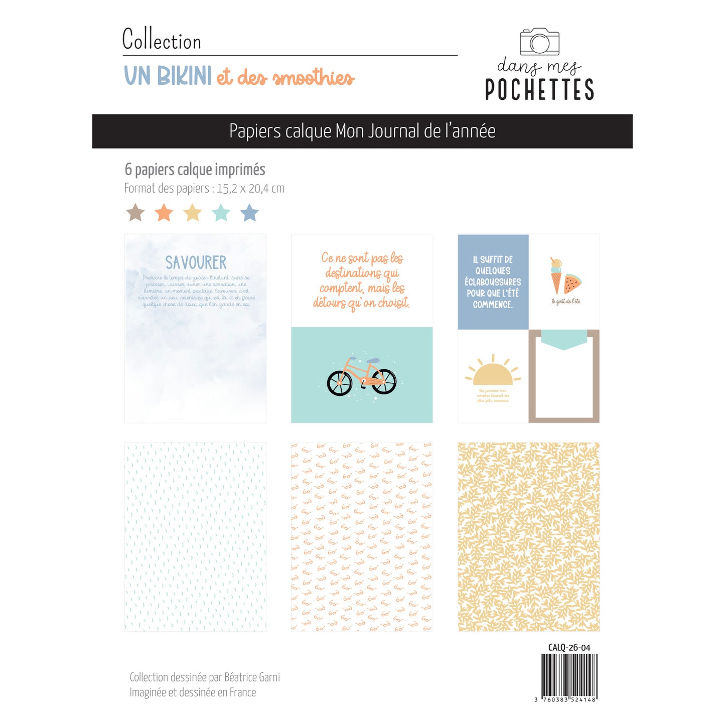 Papiers calque imprimés - Un bikini et des smoothies