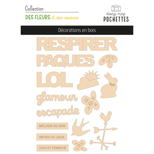 Décorations en bois - Des fleurs et des saveurs