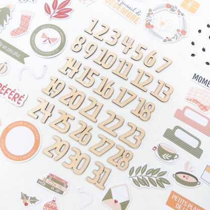 Décorations en bois - Les Chiffres - Un chocolat chaud et de la cannelle