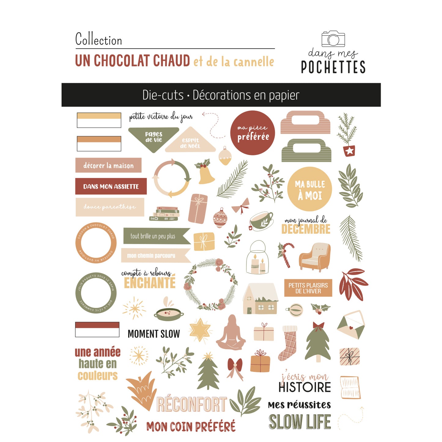 Die-cuts - Un chocolat chaud et de la cannelle