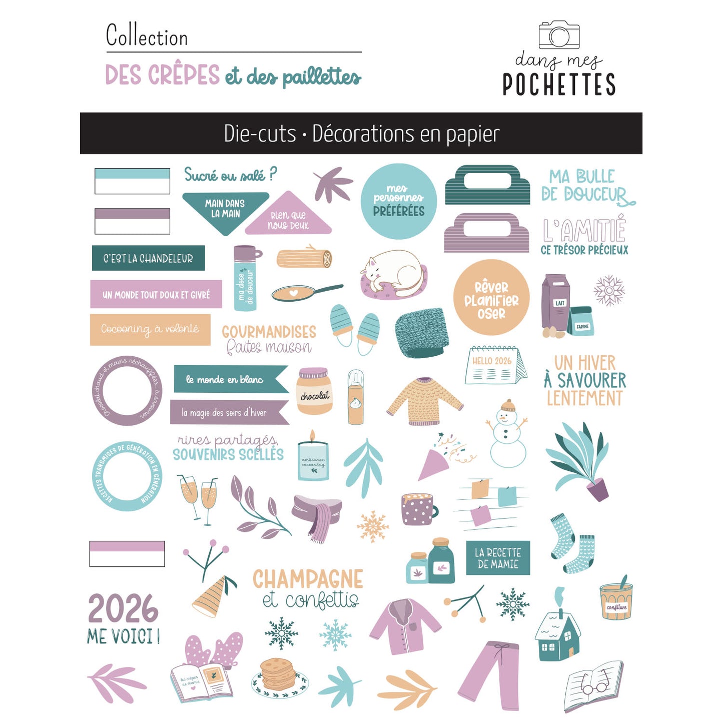 Die-cuts - Des crêpes et des paillettes