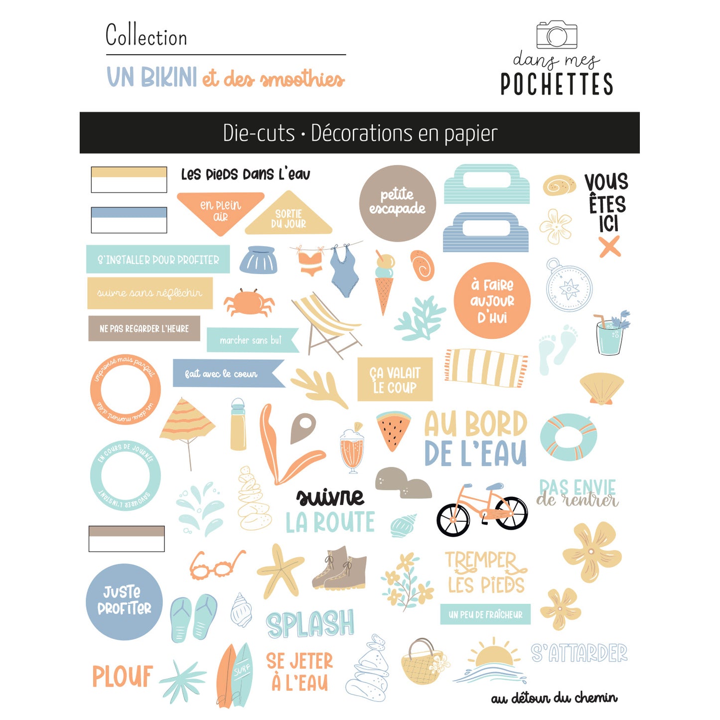 Die-cuts - Un bikini et des smoothies