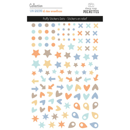 Stickers Puffy - Dots - Un bikini et des smoothies