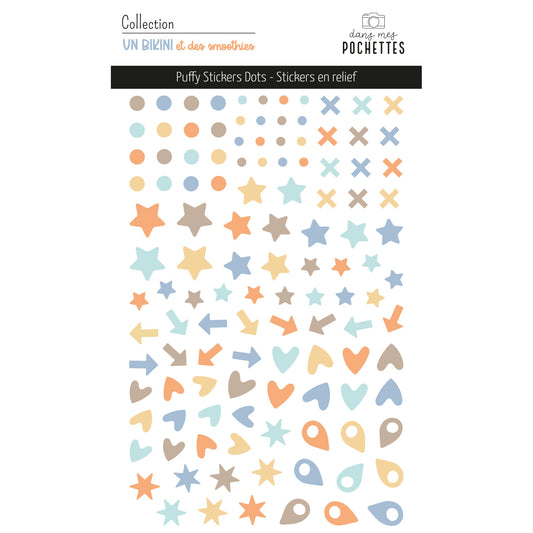 Stickers Puffy - Dots - Un bikini et des smoothies