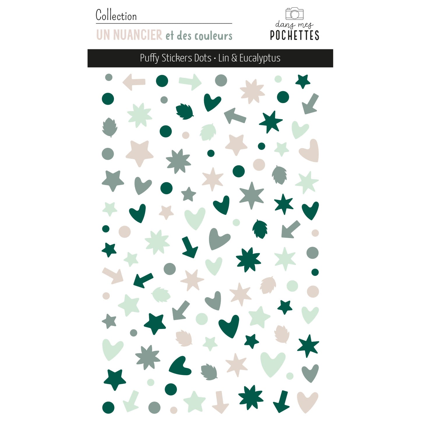 Stickers Puffy - Dots - Lin & Eucalyptus