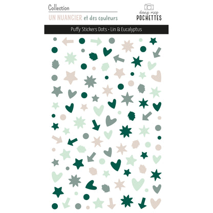 Stickers Puffy - Dots - Lin & Eucalyptus