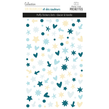 Stickers Puffy - Dots - Glacier & Vanille