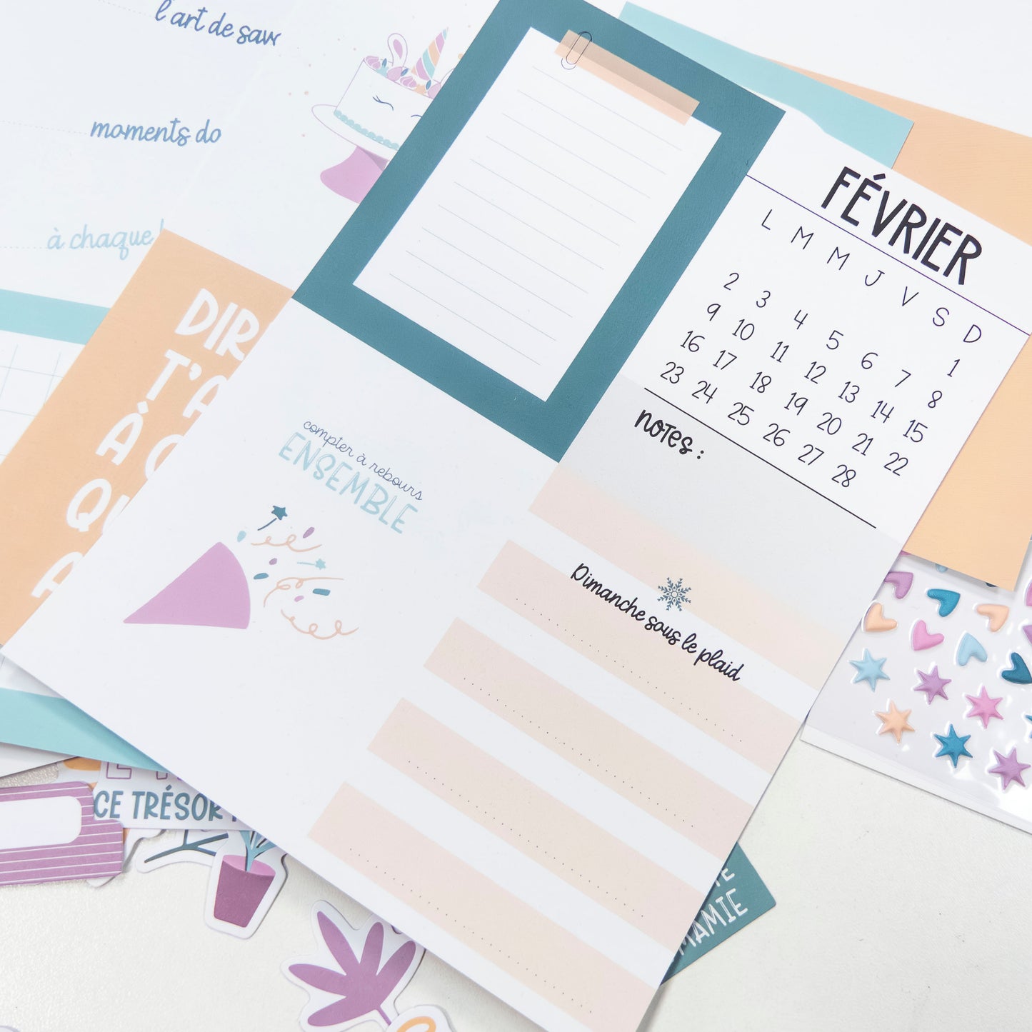 Papiers et cartes Mon Journal de l'année - Des crêpes et des paillettes