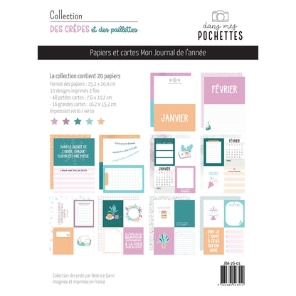 Papiers et cartes Mon Journal de l'année - Des crêpes et des paillettes