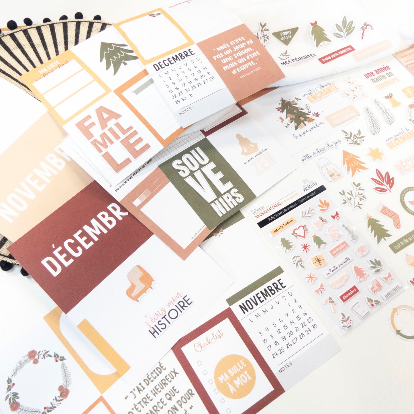 Kit Scrapbooking - Un chocolat chaud et de la cannelle