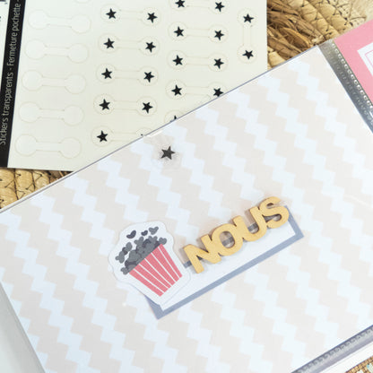 Stickers transparents - Fermeture pochette - Etoiles