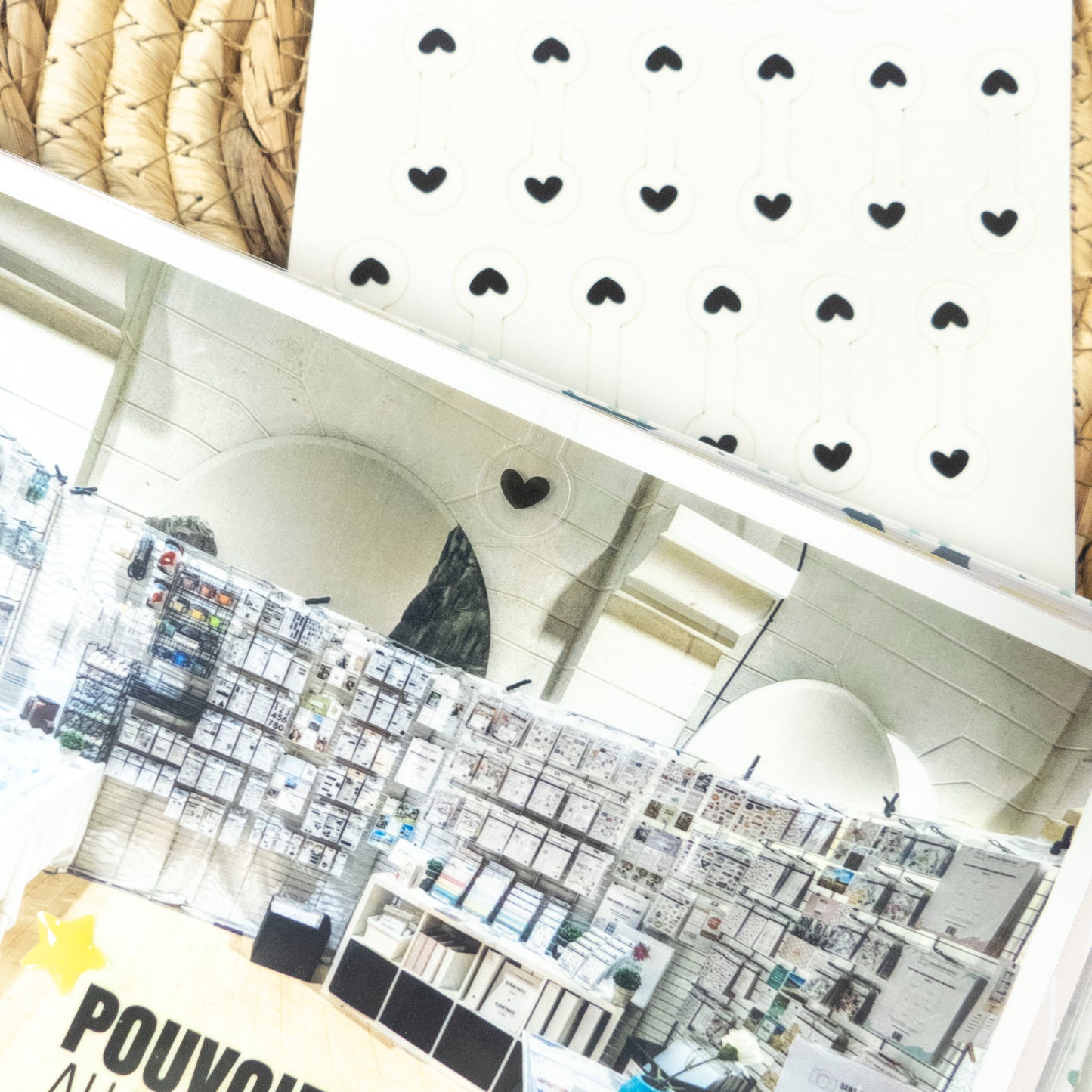 Stickers transparents - Fermeture pochette - Coeurs